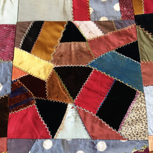 Late 1800’s – Early 1900’s Silk and Velvet Crazy Quilt