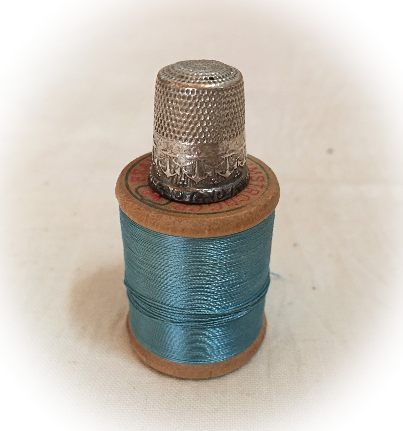 Sterling Silver Thimble, Size 8, Anchors, Waite-Thresher