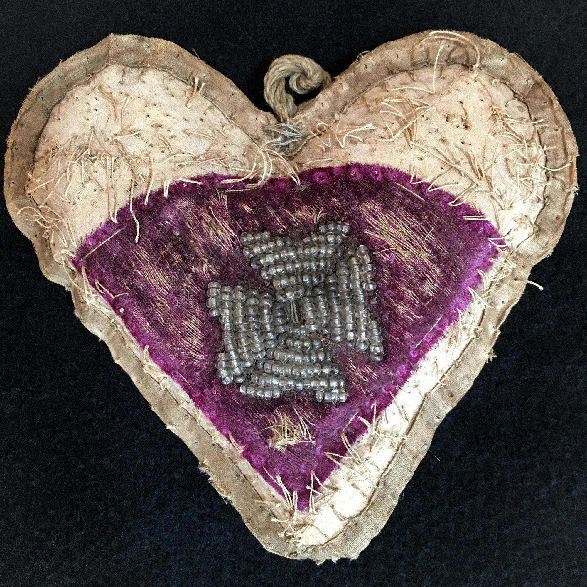 1874 Heart Pin Cushion and Sterling Silver Thimble Size 10
