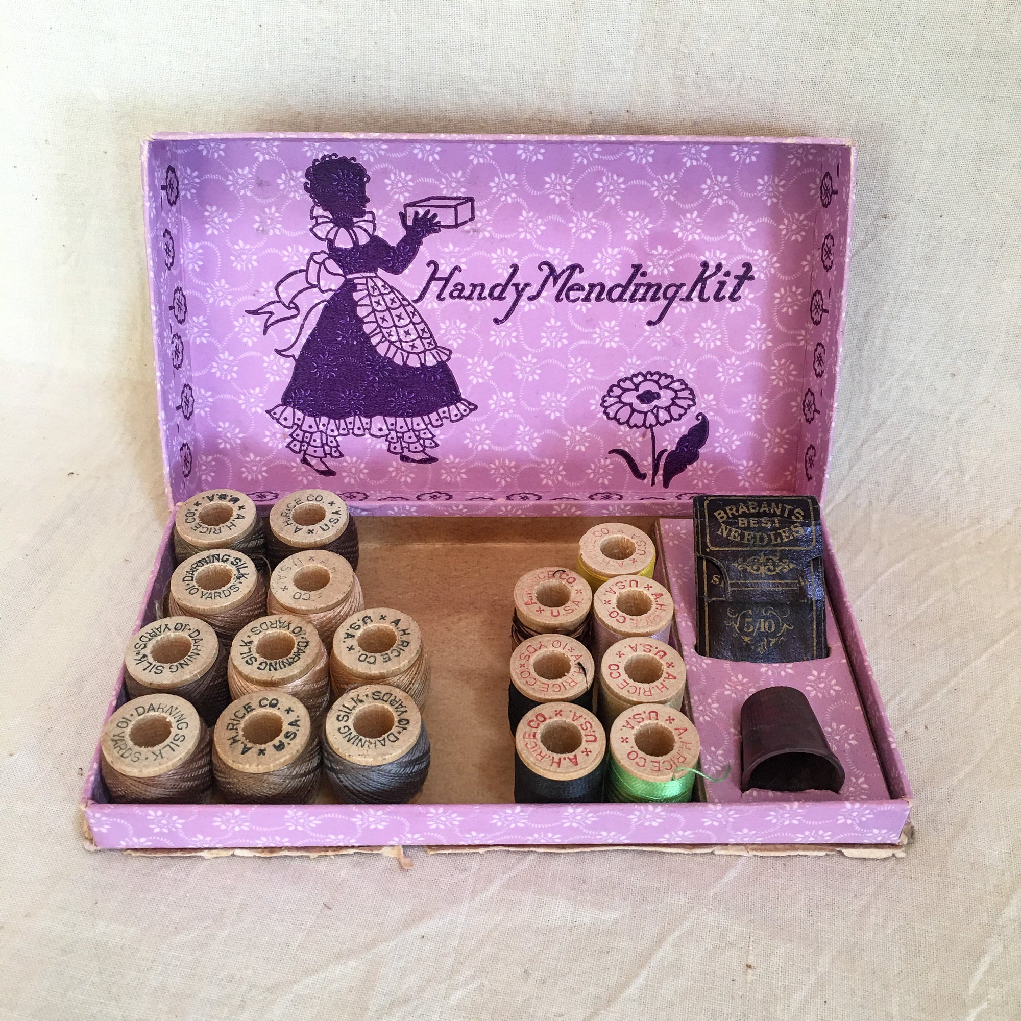 Vintage Rice’s Handy Mending Kit with Sewing Silk and Darning Silk
