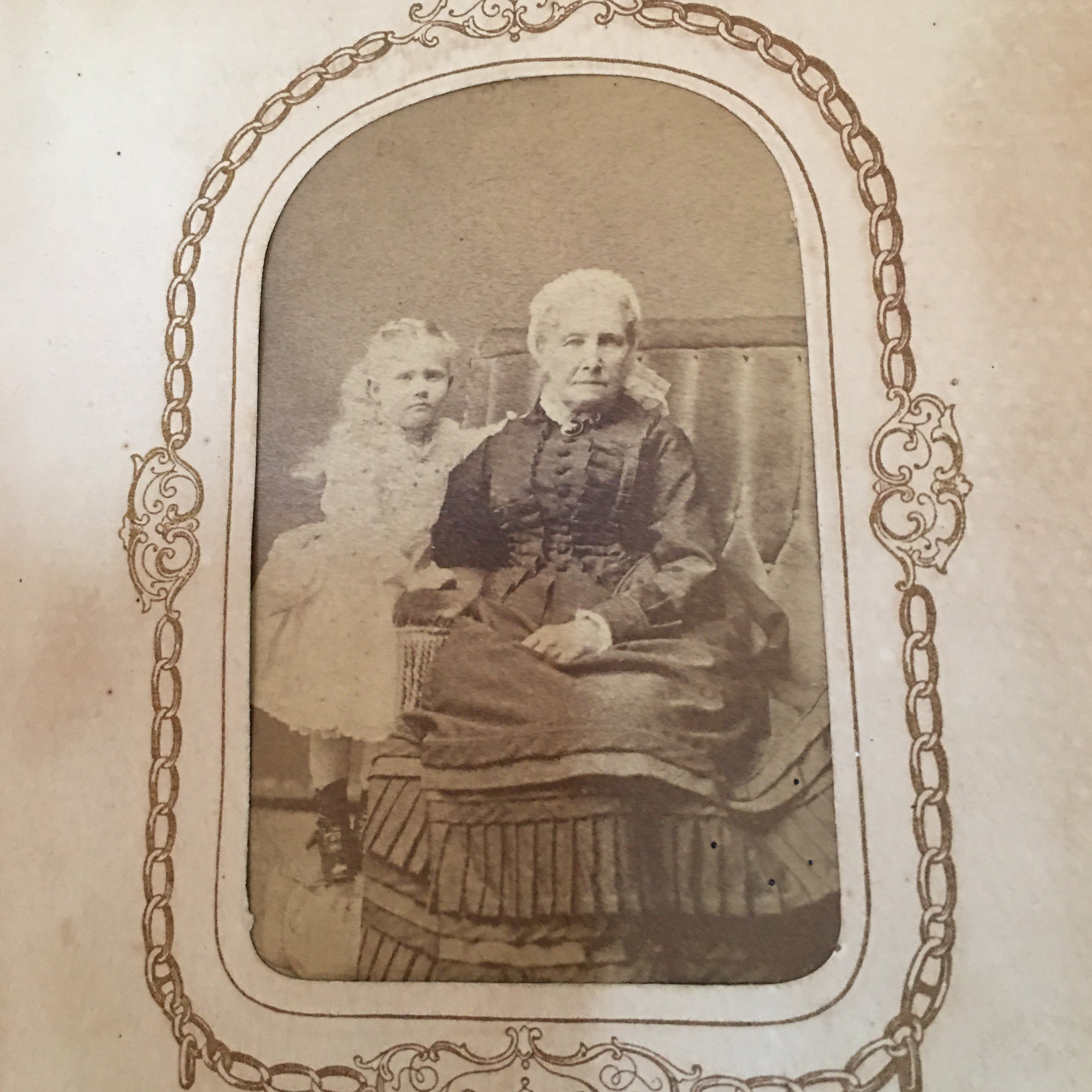 Civil War Era Photo Album, with Photos and Tintypes, Leather with Brass Clasps, Including Wedding Photo of Tom Thumb