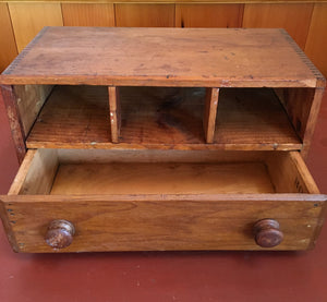 Late 1800’s – Early 1900’s Hand Made Wooden Box with Drawer and Cubbies