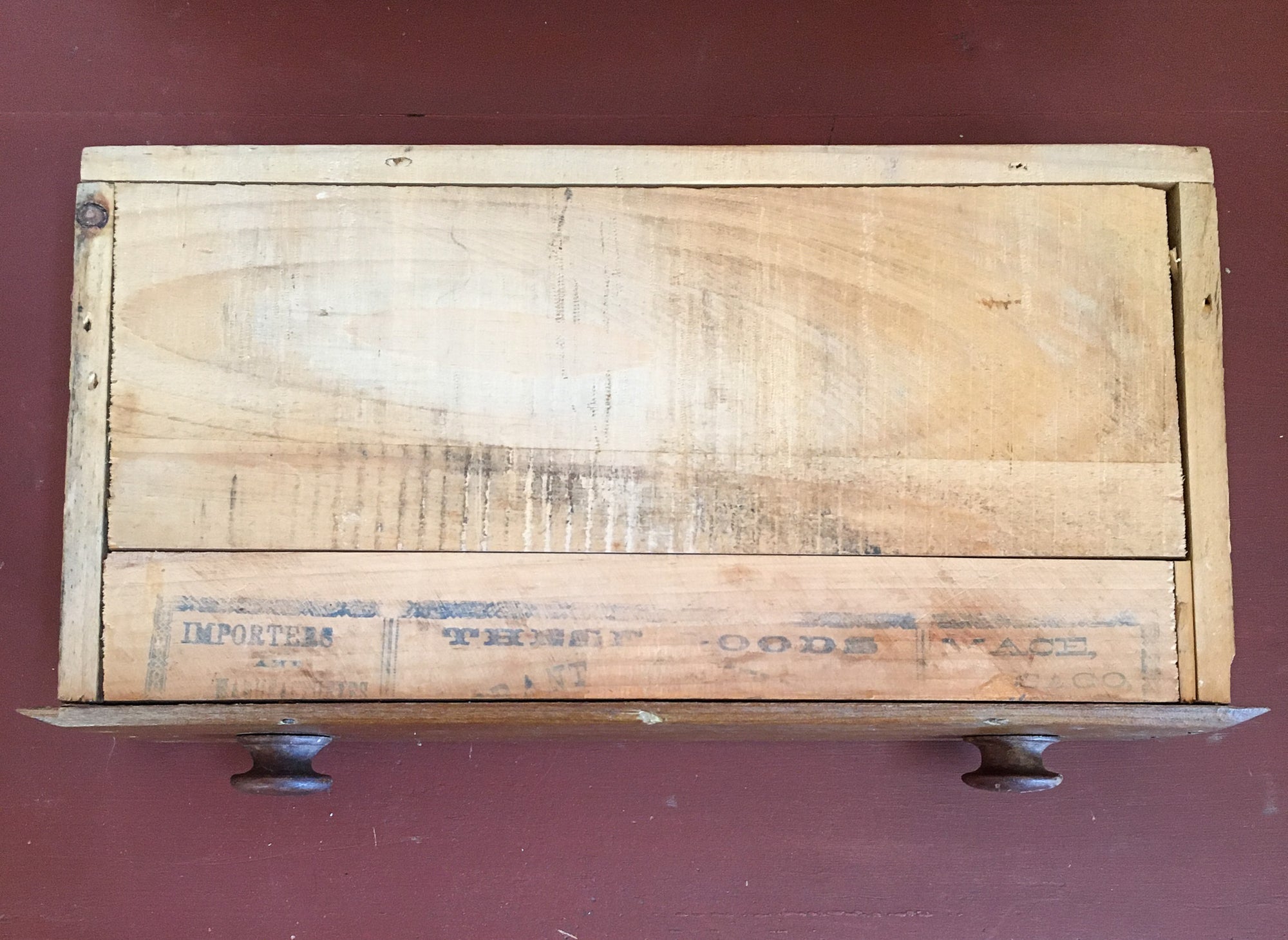 Late 1800’s – Early 1900’s Hand Made Wooden Box with Drawer and Cubbies