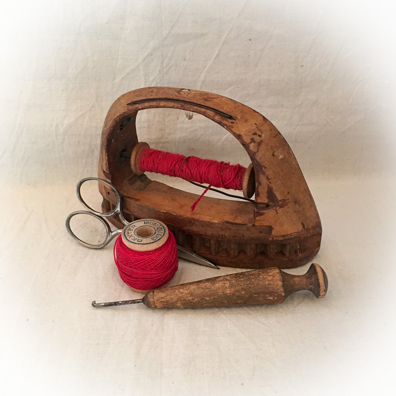 Vintage Geared Wooden Weaving Shuttle