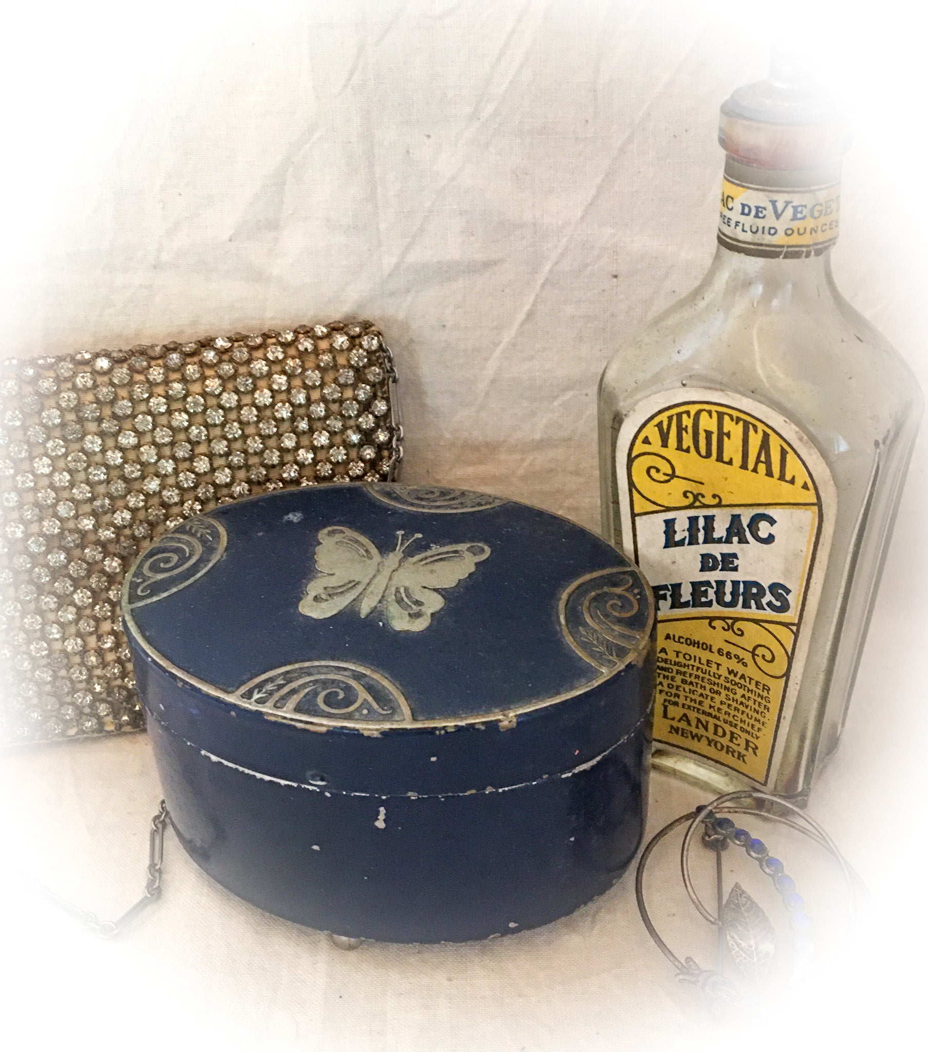 1929 Lucretia Vanderbilt Blue Enamel Powder Box
