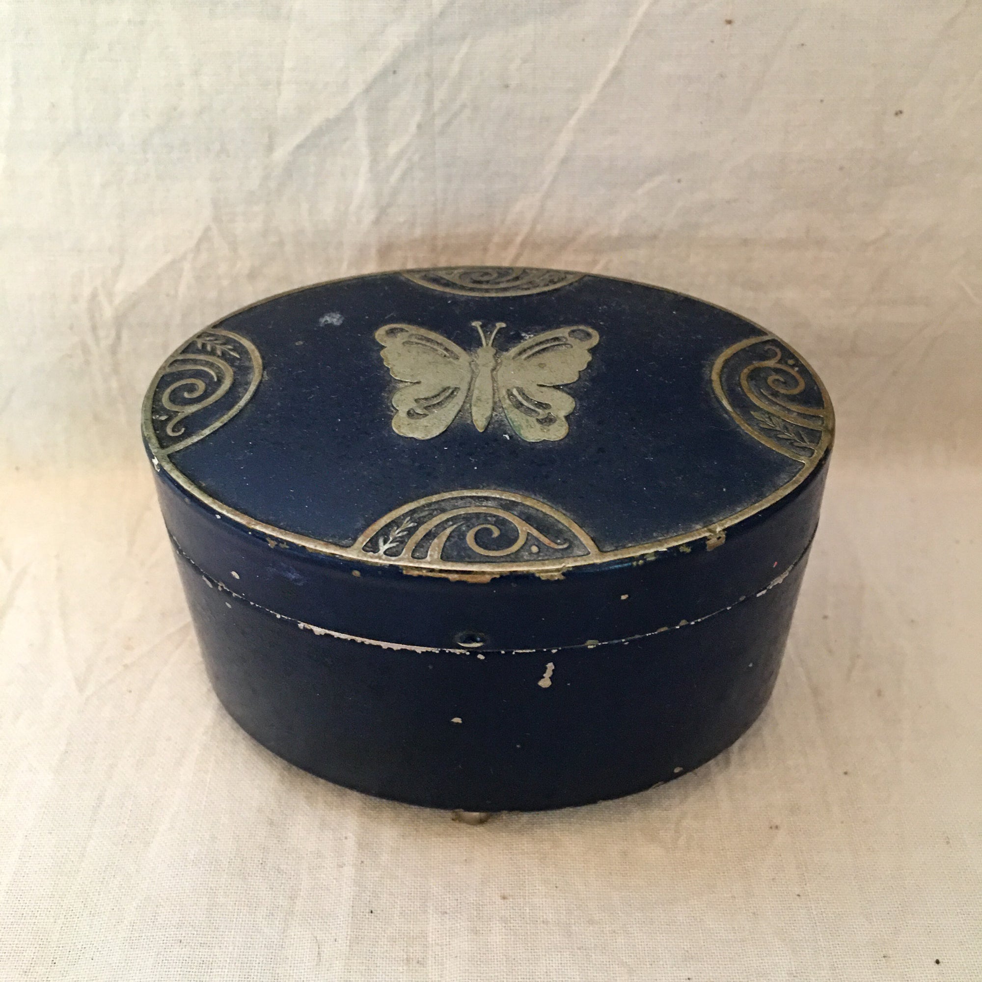 1929 Lucretia Vanderbilt Blue Enamel Powder Box