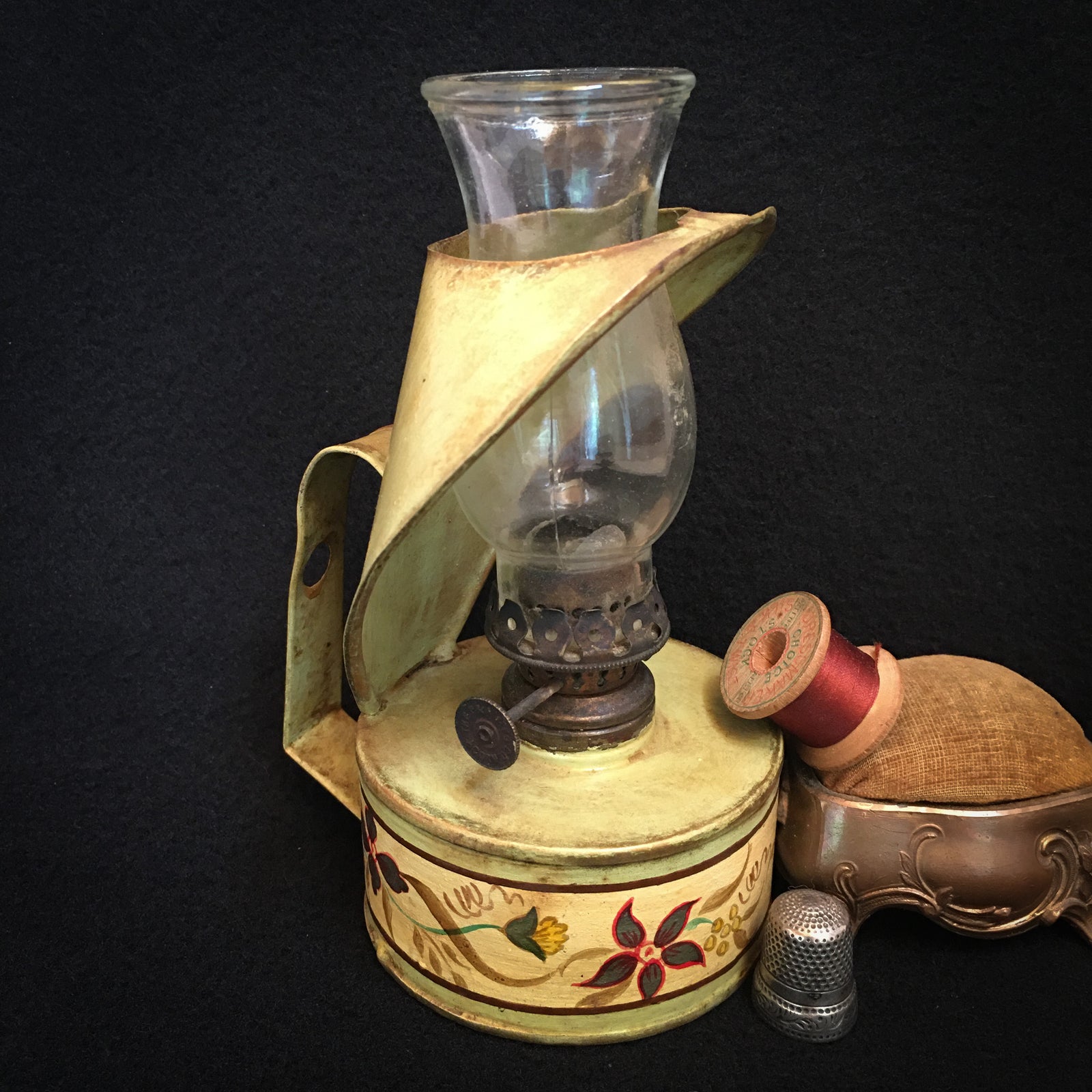 Vintage Hand Painted Lantern, For Display Only