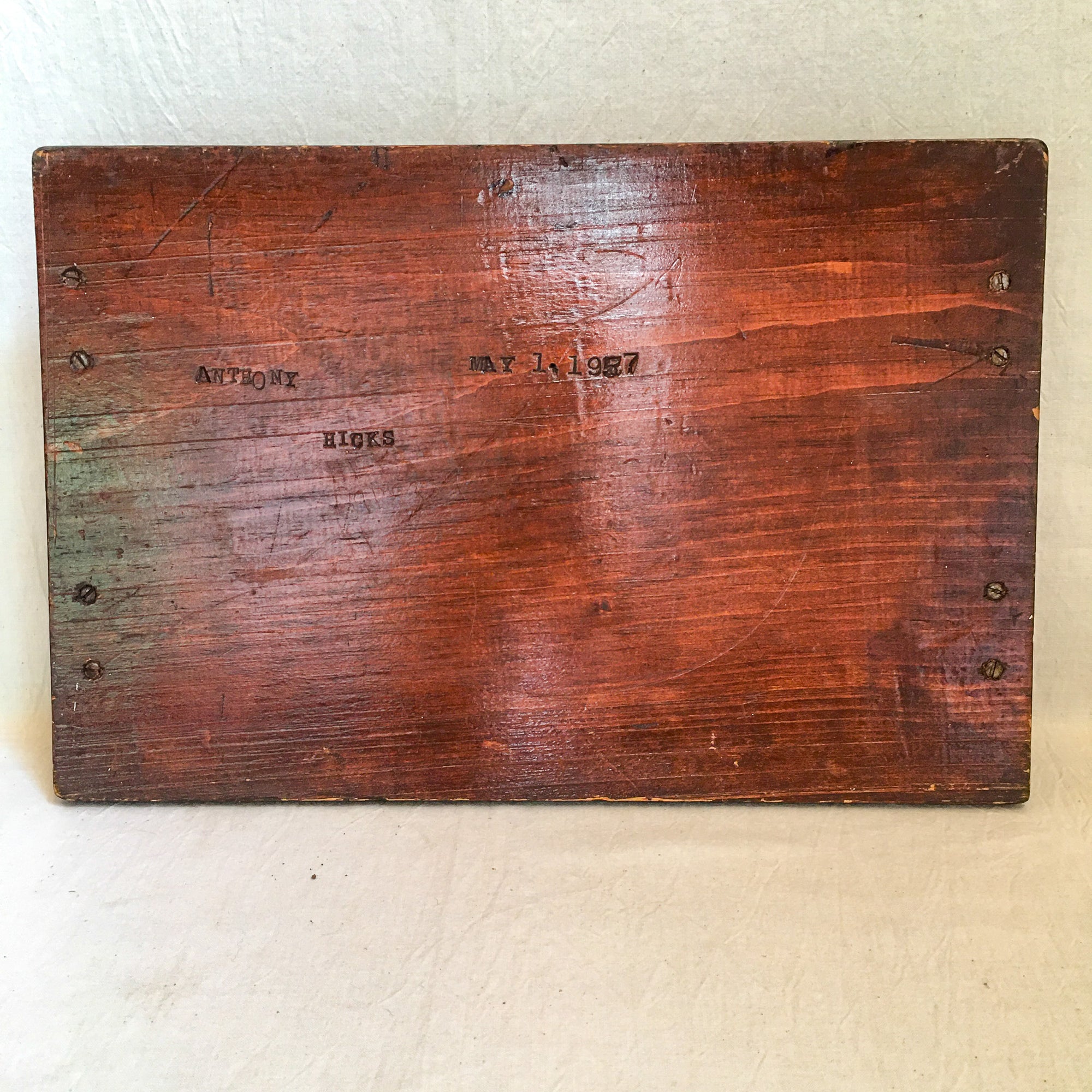 Vintage Hand-Crafted Serving Tray, Signed and Dated 1957