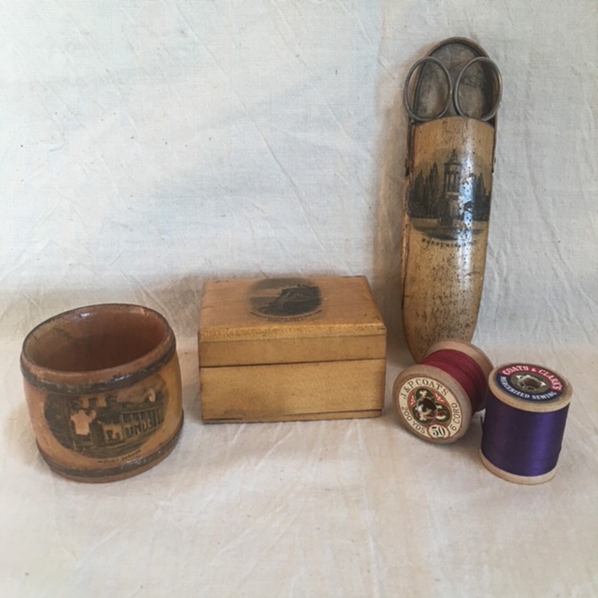 1880’s to 1910’s Set of Three Mauchline Ware Souvenirs!