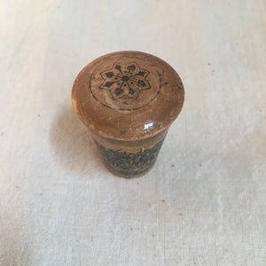 1880’s to 1910’s Mauchline Ware Dice Shaker with Bone Dice