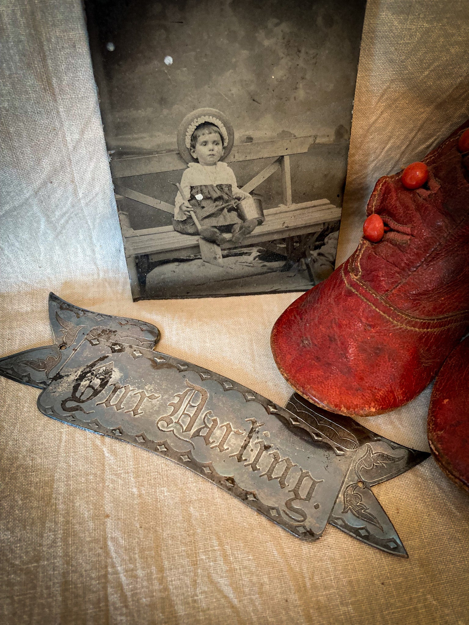 Victorian Era Silver Casket Plate “Our Darling”