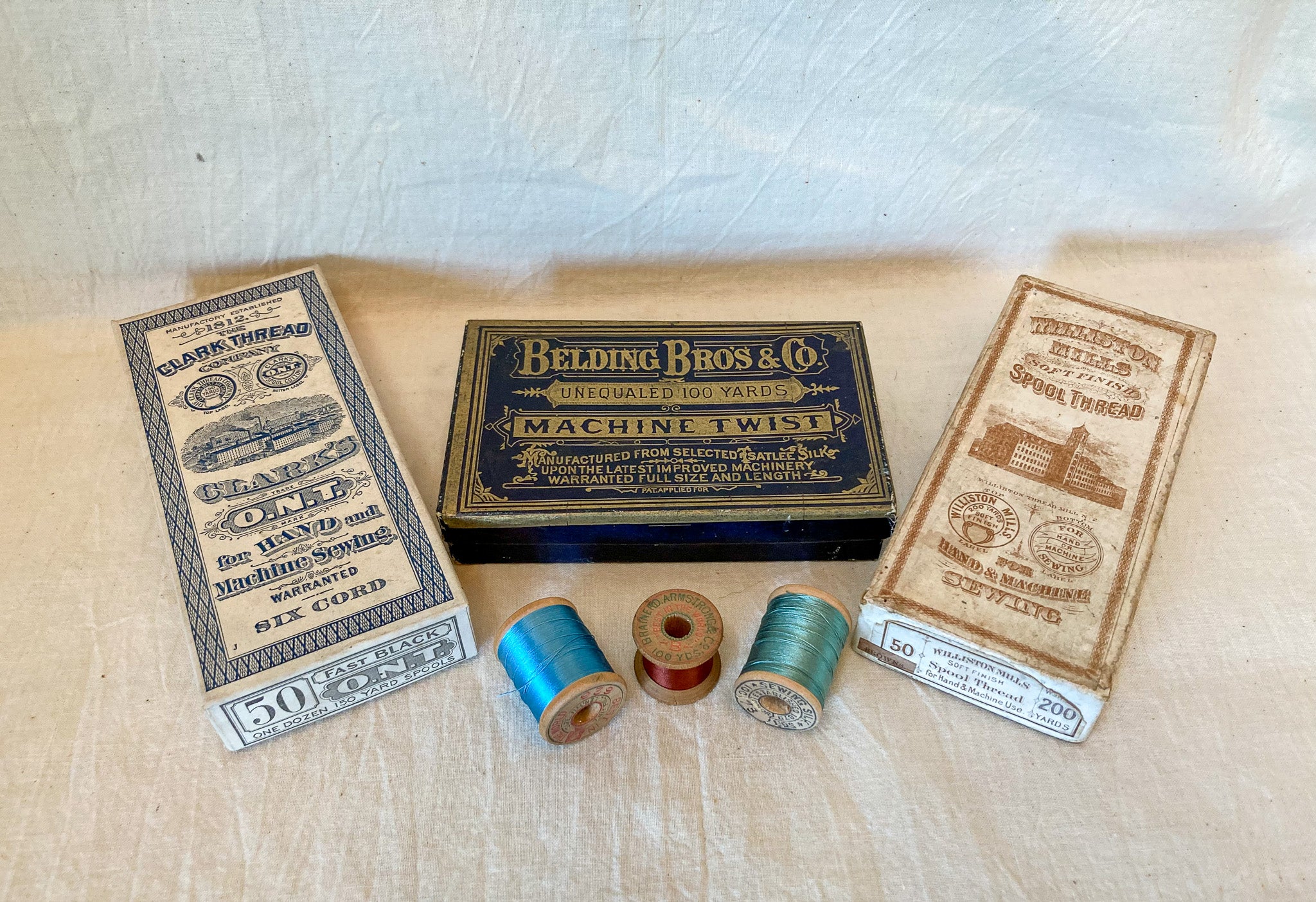 Set of 3 Antique 1800’s Thread Boxes - Day Trip Treasures