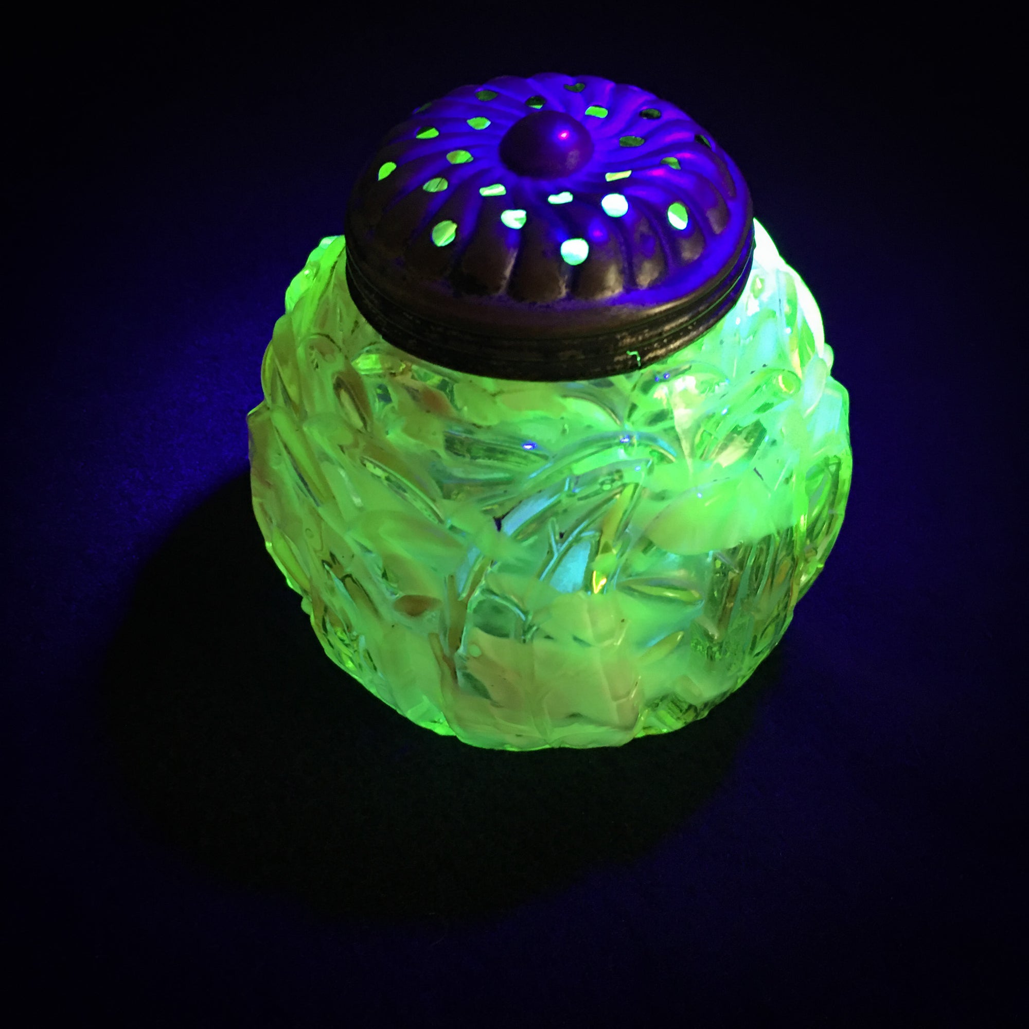 Late 1800’s – Early 1900’s Uranium Glass Muffineer Sugar Shaker