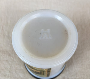 1920’s Luzier’s Skincare Cream Jar, Hazel Atlas Milk Glass Jar, Art Deco Design