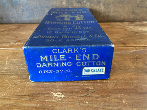 Set of 3 Boxes:  Clark’s Darning Cotton, Swan Bill Hooks & Eyes, Cast Steel Shears