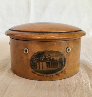 Civil War Era Mauchline Ware Spool Box with Handwritten Note (Father Dickerman)