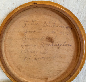 Civil War Era Mauchline Ware Spool Box with Handwritten Note (Father Dickerman)