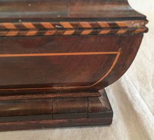 Victorian Era Pin Cushion with Ornate Inlaid Base, Iron Table Clamp and Hidden Drawer