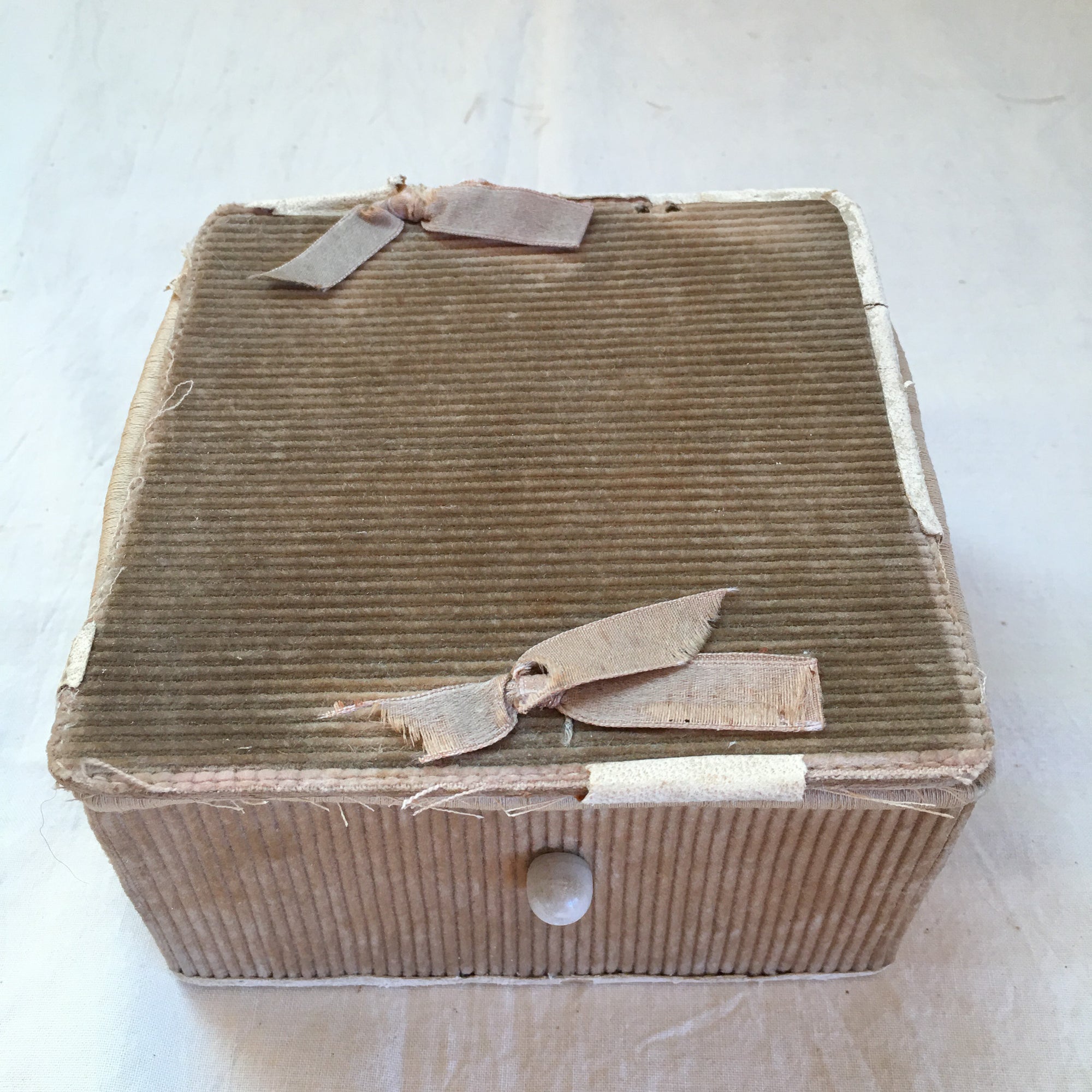 Pair of Sewing Boxes with Contents, Including Shell Sewing Clamp