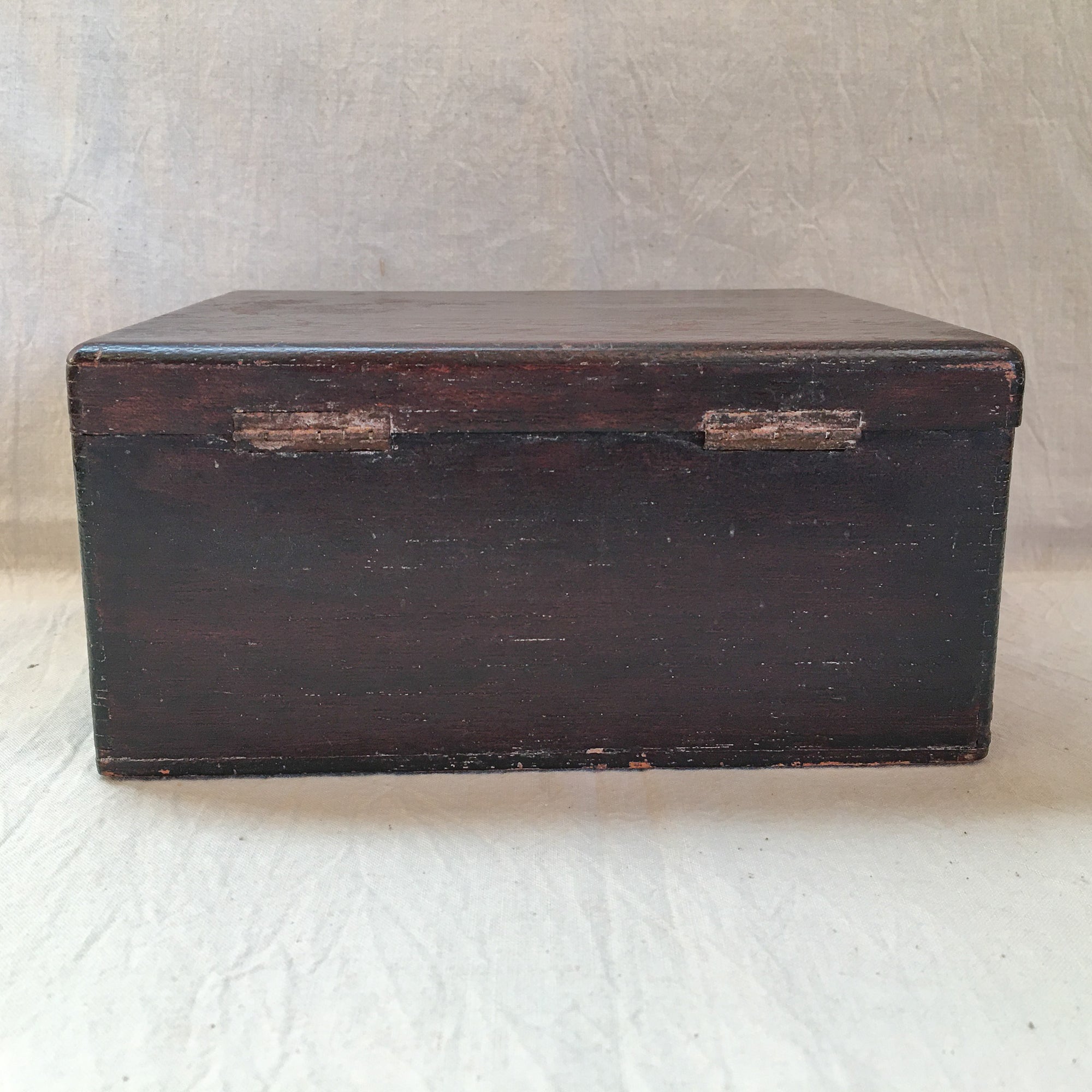 Pair of Sewing Boxes with Contents, Including Shell Sewing Clamp