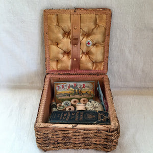 Vintage Sewing Basket with Contents