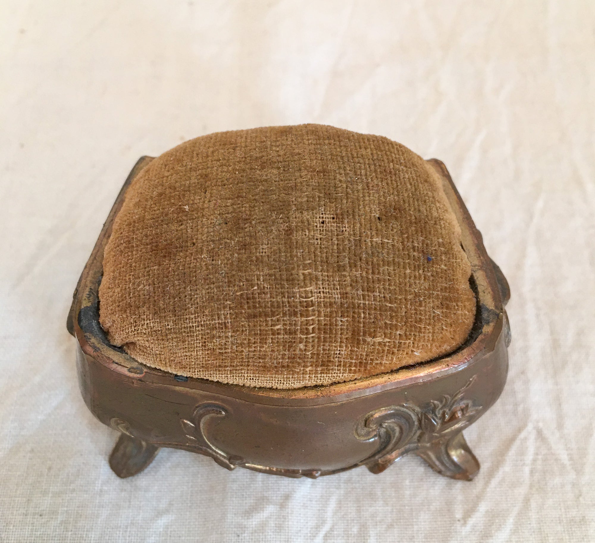 Antique Pin Cushion and Needle Book/Trinket Box