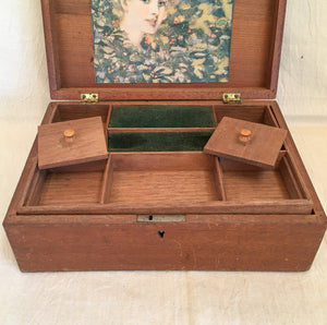 Mid Century Sewing Box, Repaired Top Tray?