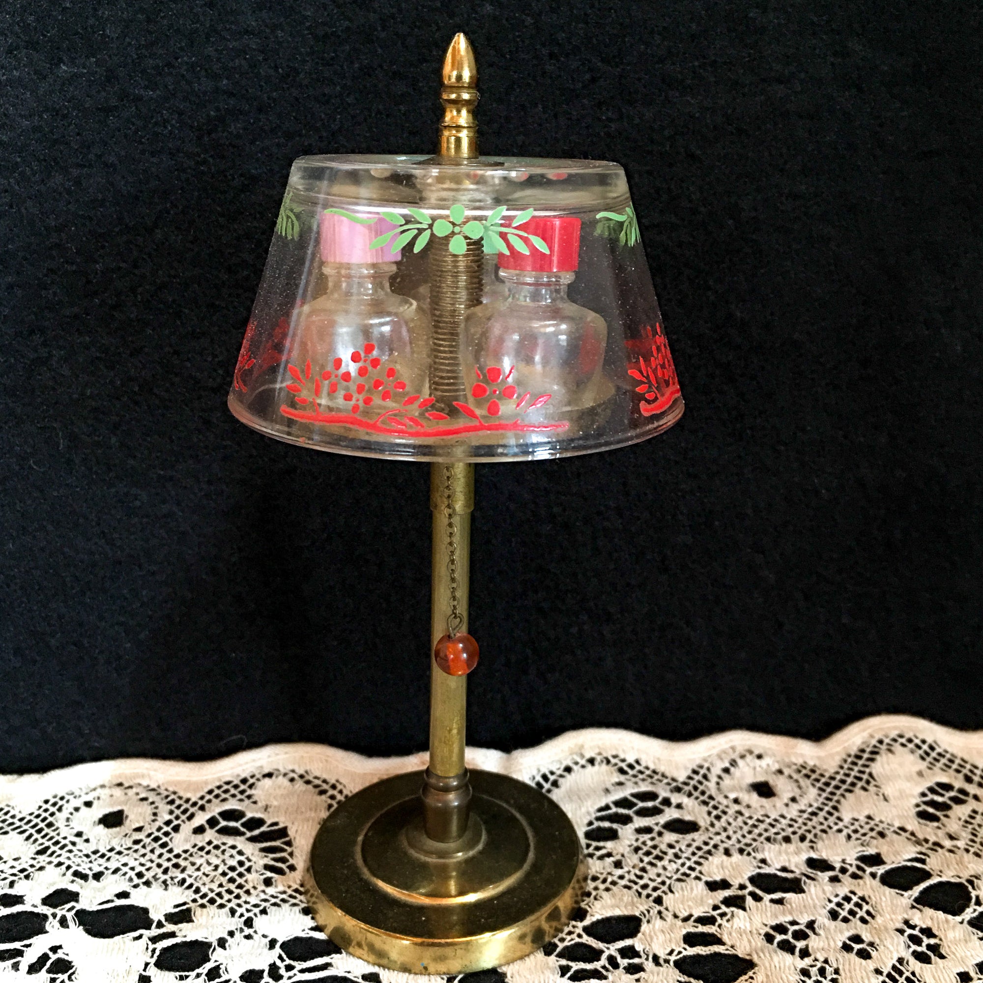 1938-1939 Floor Lamp-Shaped Perfume Holder with Glass Shade, Hi-Lights Perfumes by Stuart