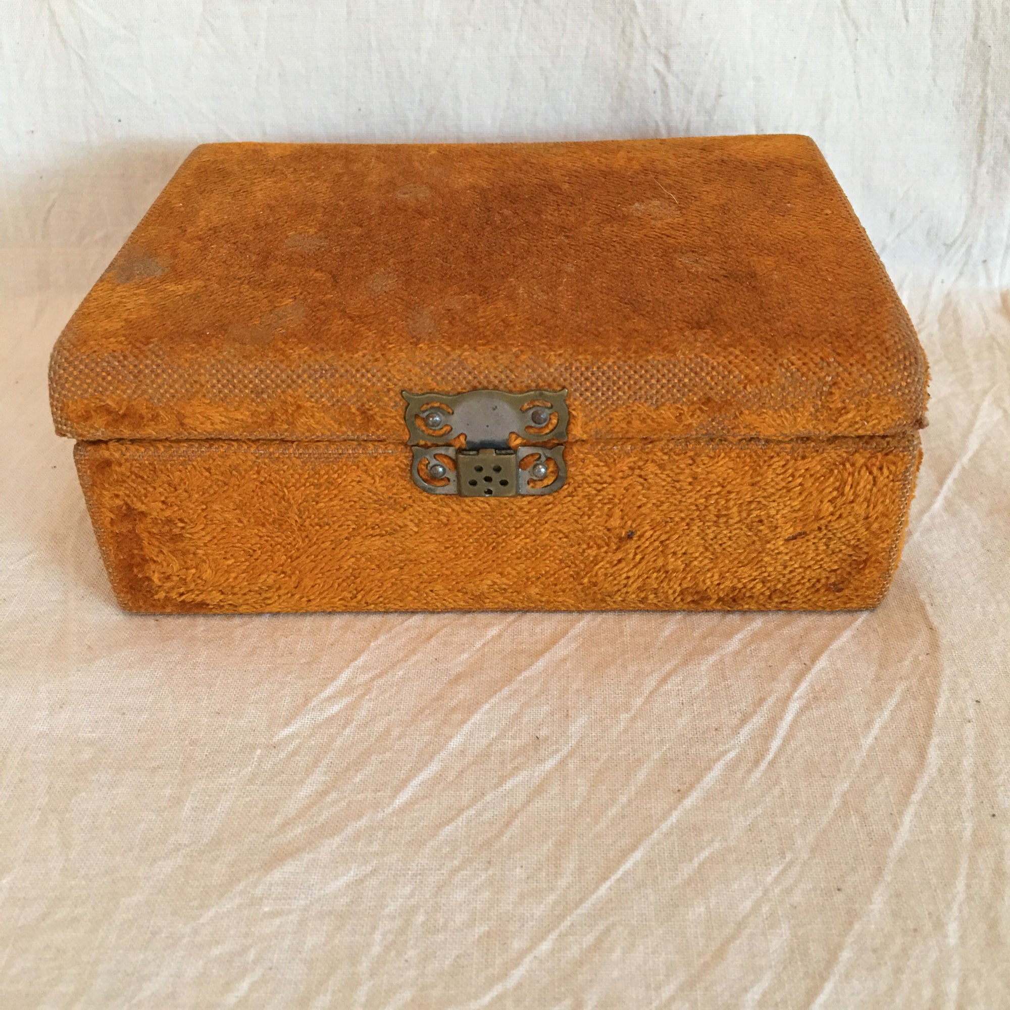 Victorian Era Velvet Jewelry/Presentation Box with Satin Lining