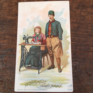 Set of 5 Singer Sewing Machine Lithograph Trade Cards