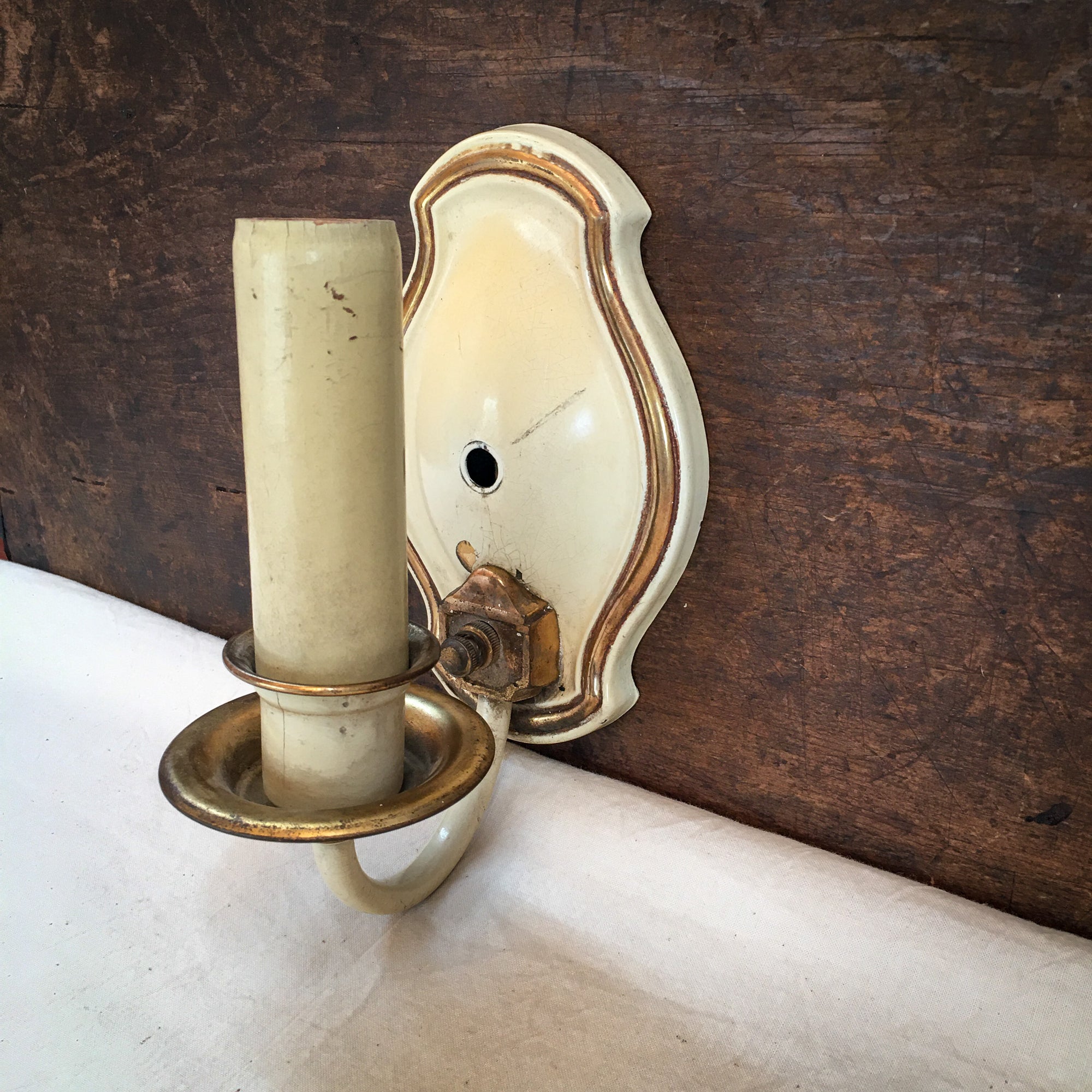 1920’s "After Sunset Lightolier" Enameled Brass Wall Sconce