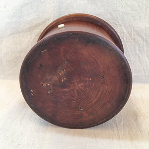 19th Century Thread Box with Original Pin Cushion, Carved Bone Handles and Eyelets