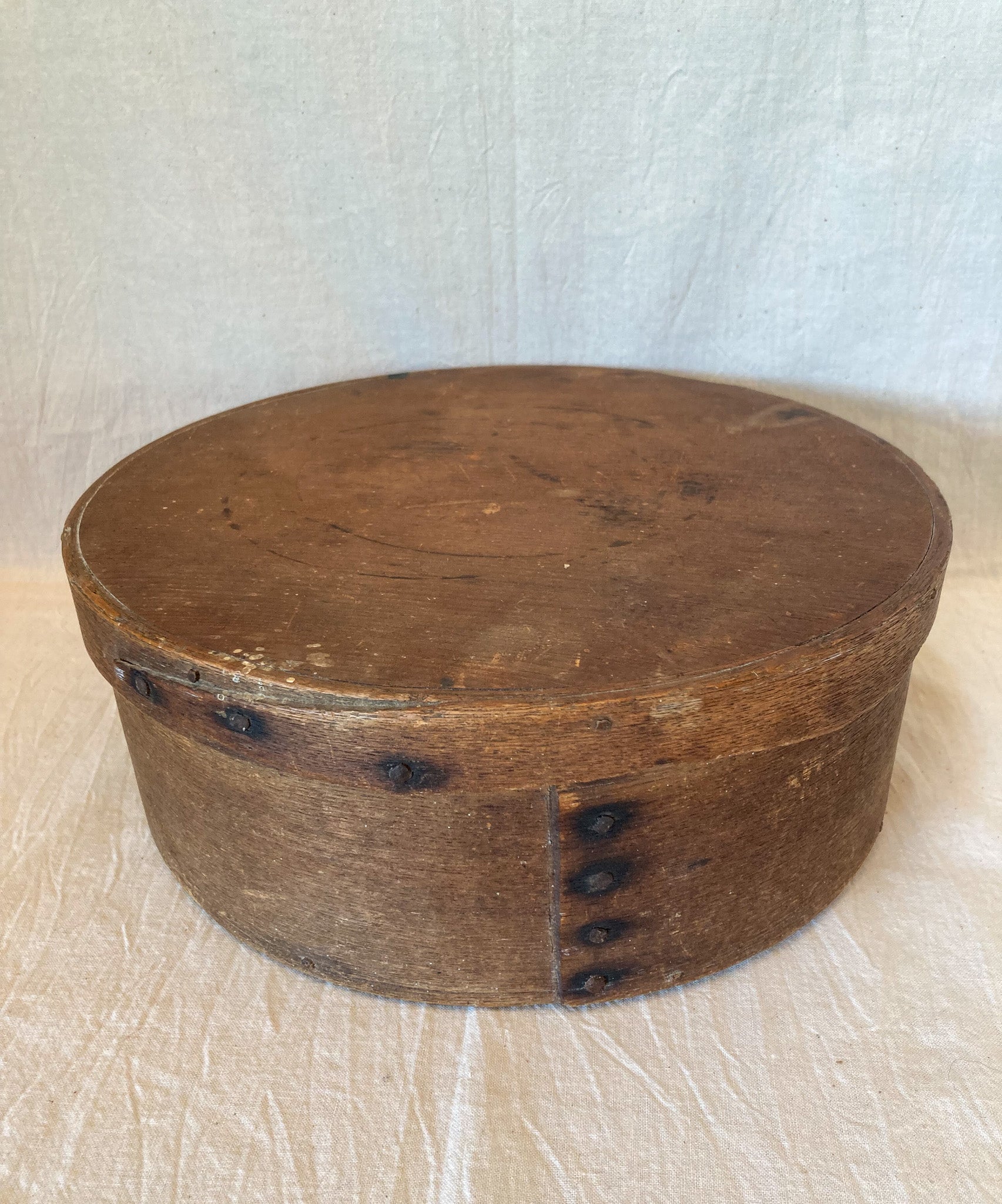 Antique Wood Sewing Box, with Center Divider and Contents from Various Eras