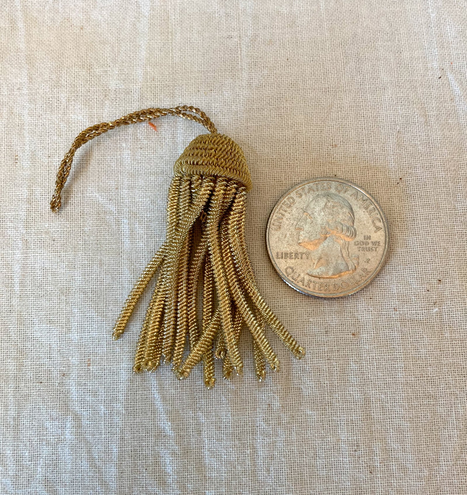 Set of 45 Antique Decorative Gold Metallic Tassels, Curtain/Shade Pulls?