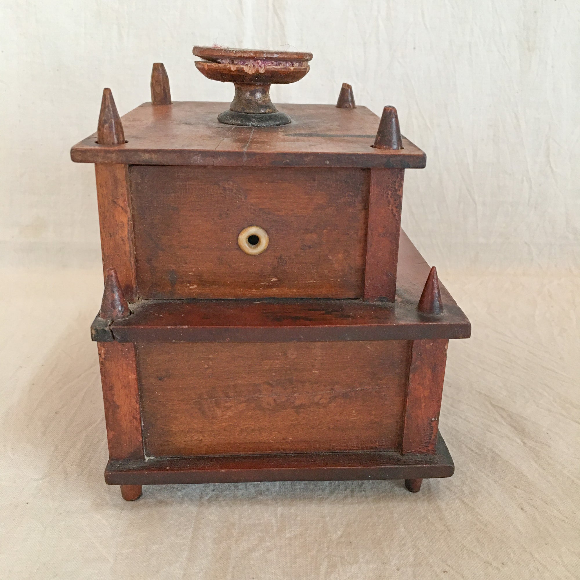 Small Victorian Era 2-Tier Sewing Box