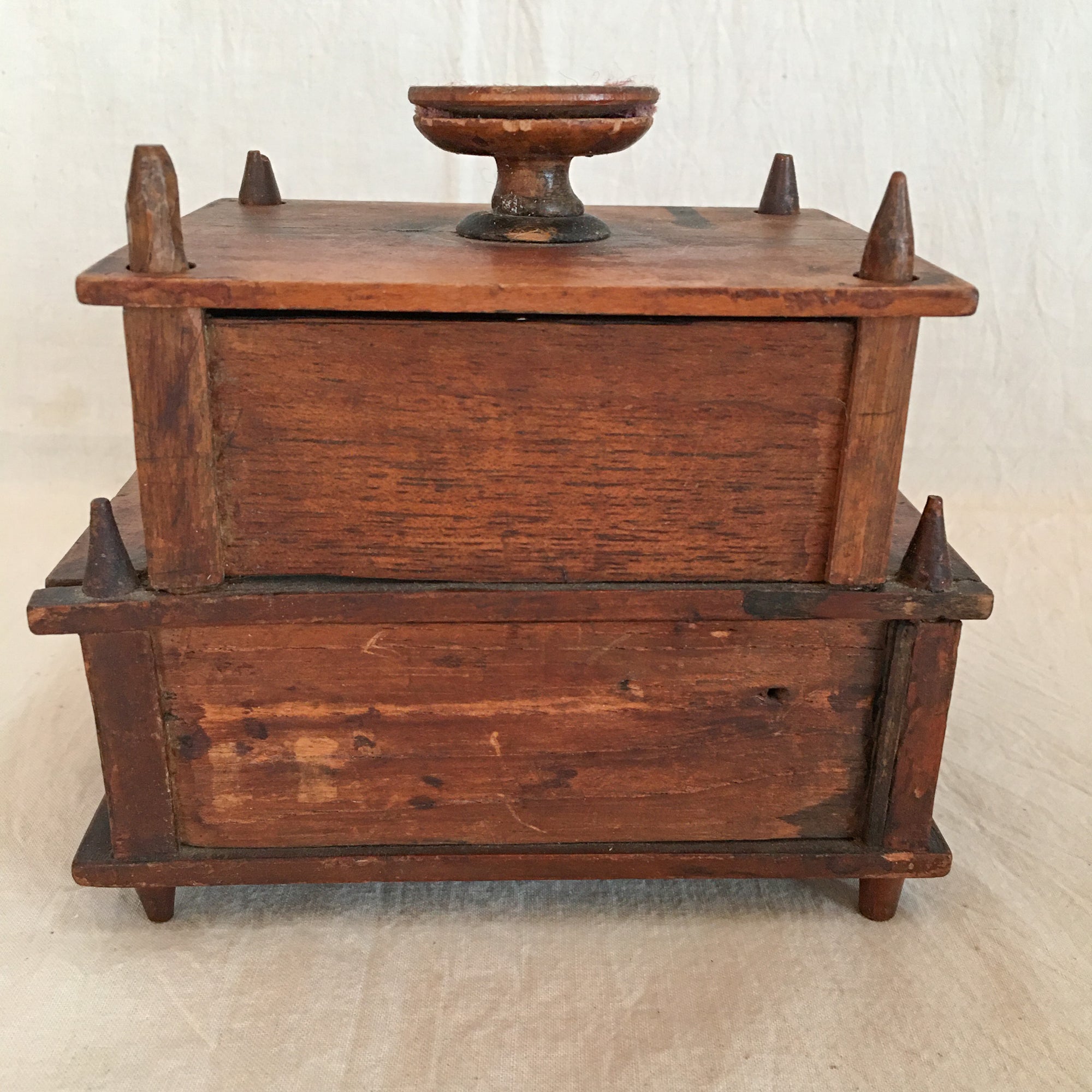 Small Victorian Era 2-Tier Sewing Box