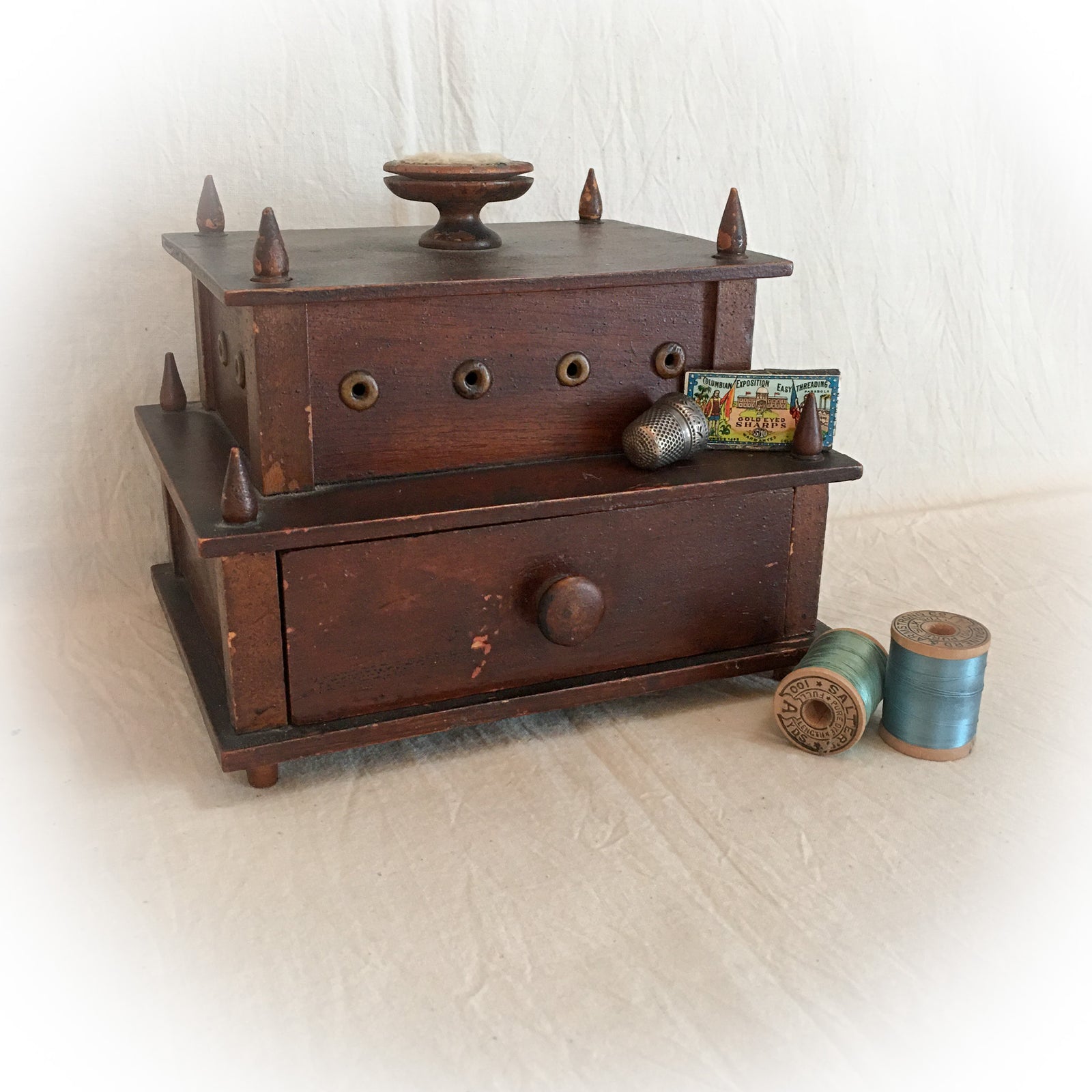 Victorian Era 2-Tier Sewing Box