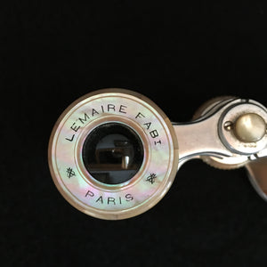 1880 - 1920 Lemaire Paris Opera Glasses, Pink Mother of Pearl with Leather and Silk Case