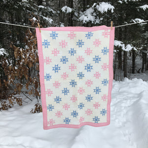 Antique Hand-Stitched Maine Baby Quilt