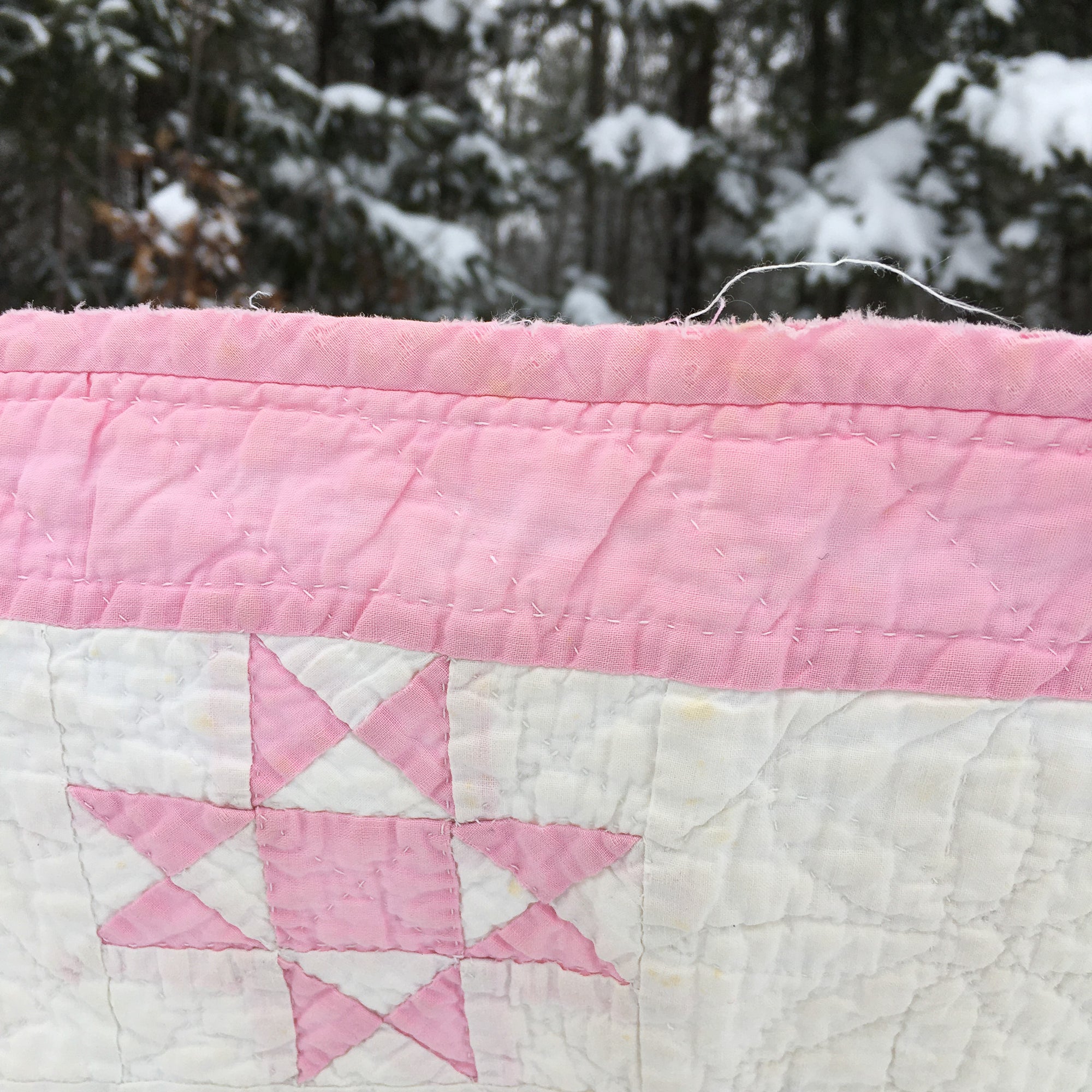 Antique Hand-Stitched Maine Baby Quilt