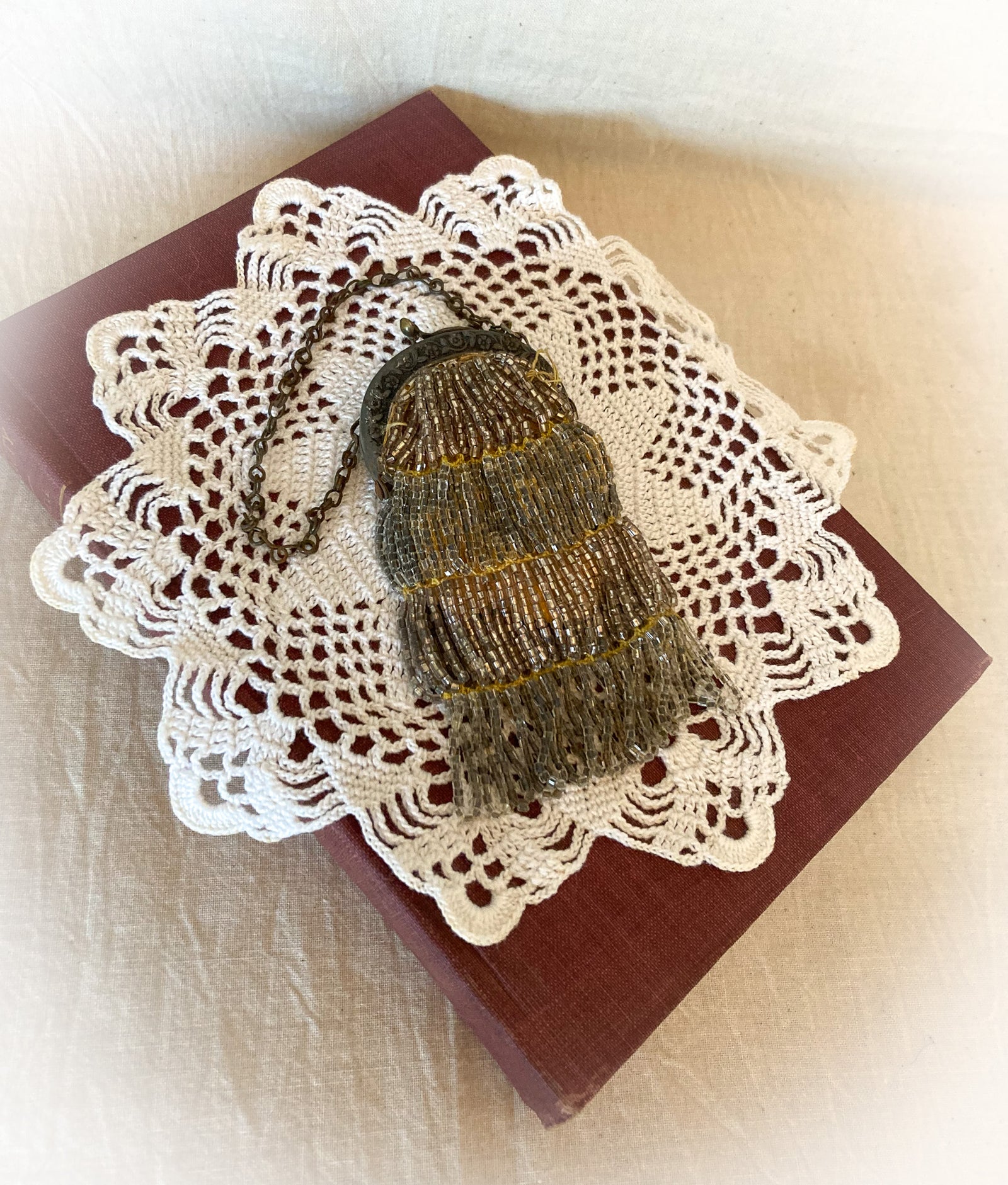 1910’s Tiny Beaded Coin Purse, Made in Czechoslovakia