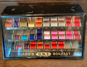 1930’s – 1940’s Clark’s ONT Boilfast Thread Display Cabinet, Store Display
