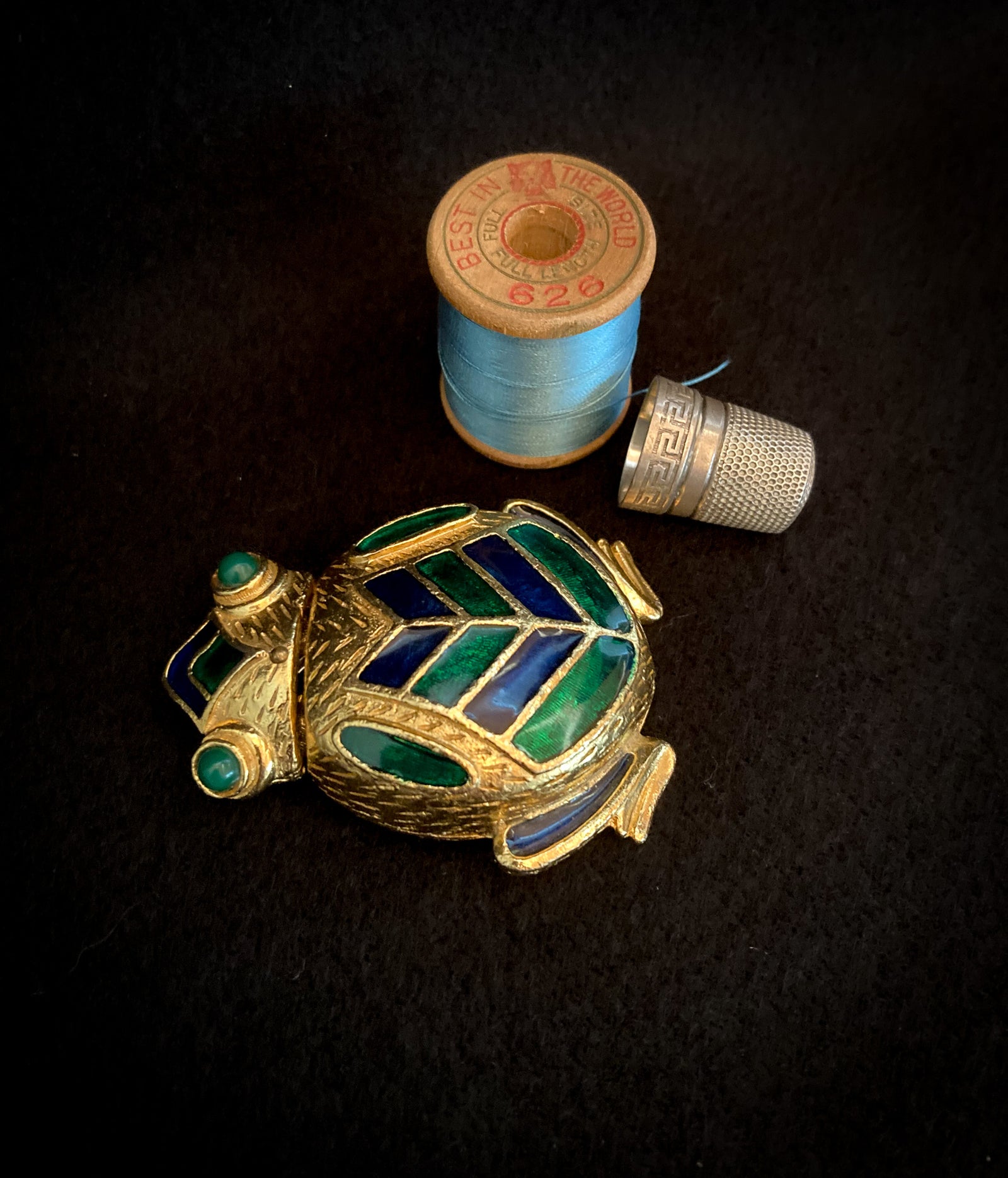 1960’s Rosenfeld by Florenza Jeweled Frog Tape Measure