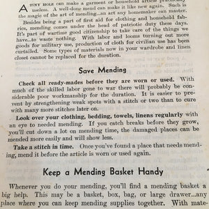 WWII Era Cooking and Mending Pamphlets