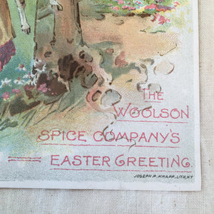 Victorian Woolson Spice Co. Easter Trade Card (1891)