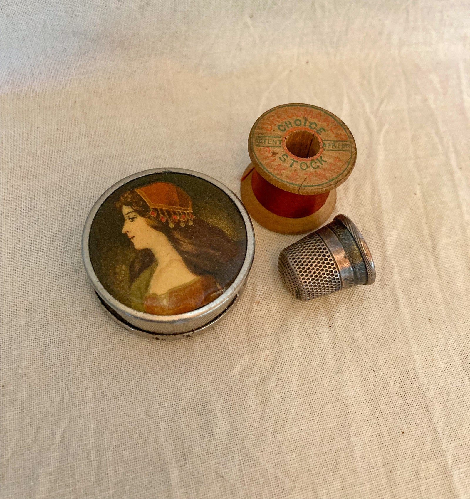 Mid Century Tape Measure, Renaissance Lady, Made in Germany West Zone