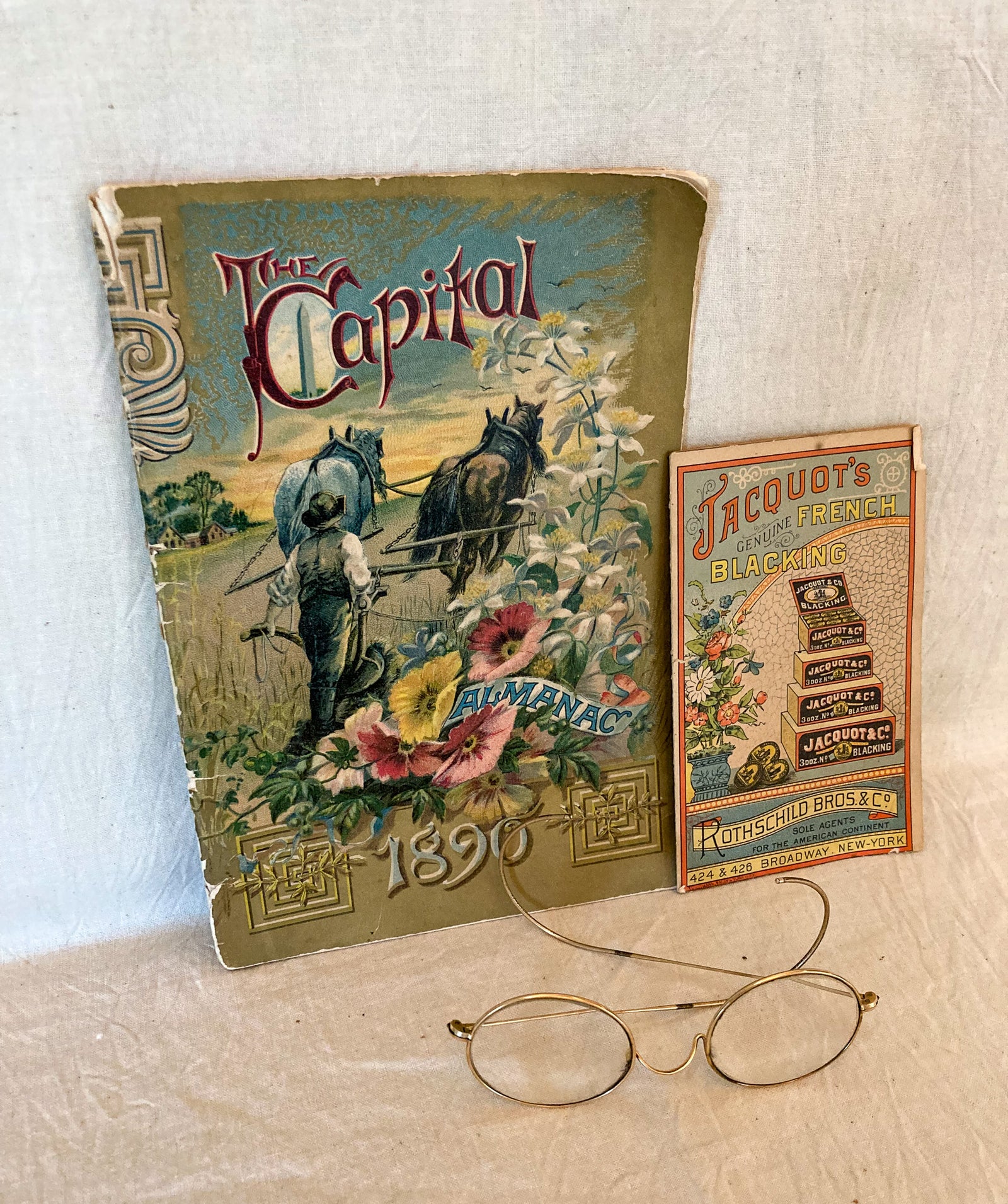 1890 The Capital Almanac and Jacquot’s French Blacking Advertisement