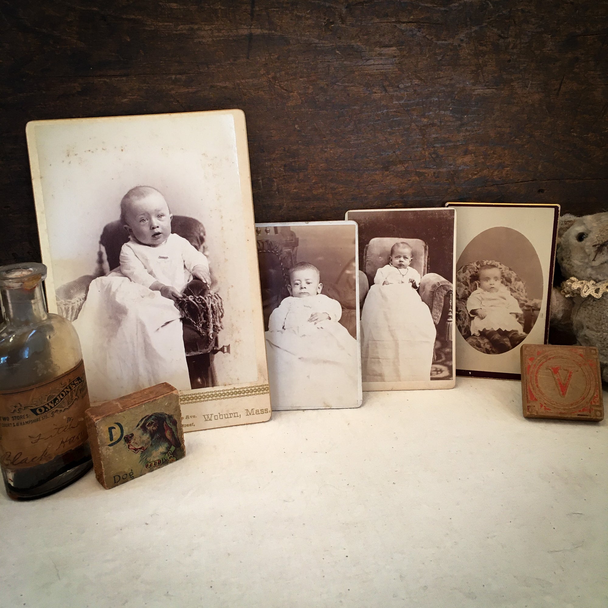 Set of 4 Victorian Baby Photos