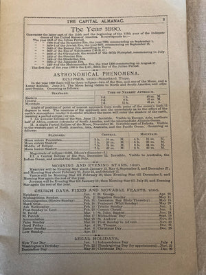 1890 The Capital Almanac and Jacquot’s French Blacking Advertisement