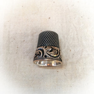 Late 1800s - early 1900s Ketchum & McDougall Thimble, Sterling Silver and 14k Gold